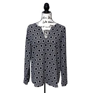 INC International Concepts Hexagon Print Blouse